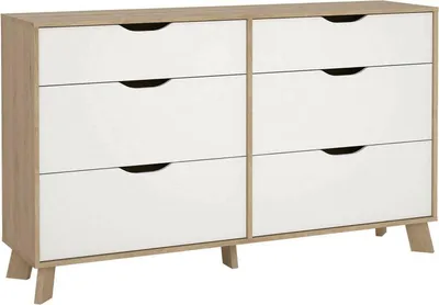 Image de Chito - Buffet, 156x40x92h cm Chêne Brun, 6 Tiroirs