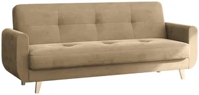 Produktbild von ANMIL Sofa Niki 214 × 94 × 89 cm in Beige Stoff Monoloth Schlafsofa mit Schlaffunktion und Bettkasten