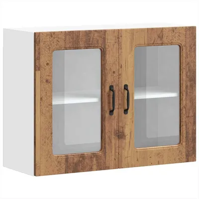Immagine prodotto di vidaXL Armadio da parete per cucina con anta in vetro in materiale a base di legno recuperato