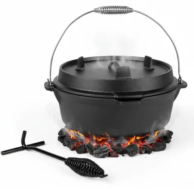 Productafbeelding van Gietijzeren Dutch Oven met Deksel en Liftersysteem, 9 Liter