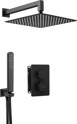 Immagine prodotto di Set doccia a incasso, con box termostatico Nero