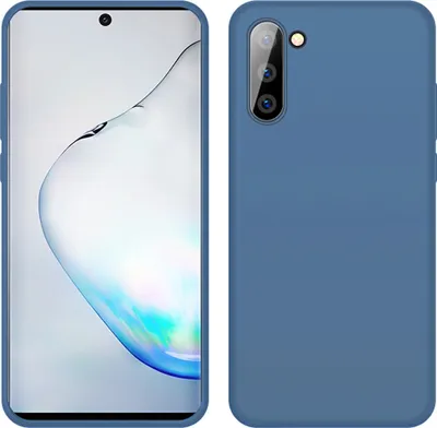 Produktbild von Galaxy Note 10 Hülle, LaimTop Slim Flüssig Silikon Soft Gel Gummi Stoßfest Kratzfest Schutzhülle für Samsung Galaxy Note 10 Blau