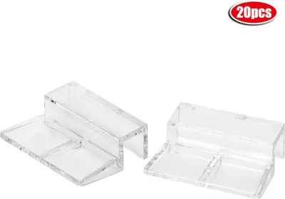 Obrázok produktu pre 20ks Glasabdeckung Acrylcliphalter -Stützklemme Accessoire für Aquarium -Fischtank (8 mm)