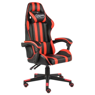 Image de vidaXL Chaise de jeu noir et rouge similicuir