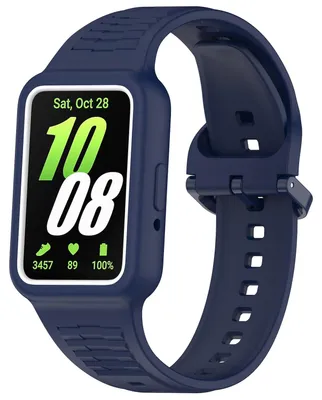 Obrázek produktu pro Pro Samsung Galaxy Fit 3 Silikonový řemínek s integrovaným pouzdrem Náhradní řemínek Dark Blue