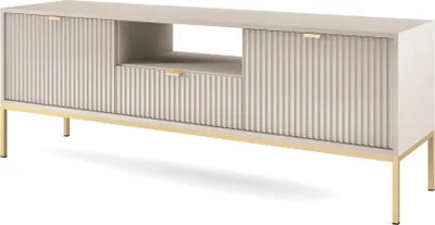 Produktbild von Selsey VELLORE - TV-Lowboard 2-türig mit Schublade, Greige, 154 cm