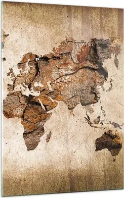 Produktbild von Bilder auf glas - Einteilig - Karte Welt modern - 50x70cm - Glasbilder - Wandbilder - Bilder - zum Aufhängen bereit - Wanddekoration aus Glas - Glas Bilder - Wandbild auf Glas - GPA50x70-3590
