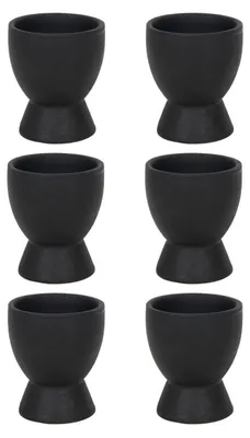 Produktbild von Eierbecher - H 8 cm - Schwarz matt - Steingut - 6er Set