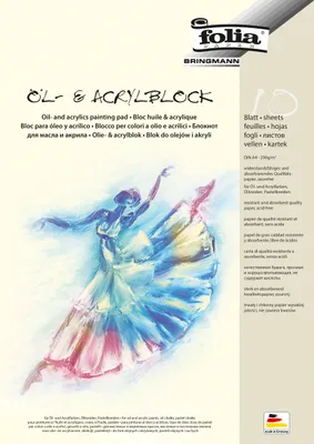 Immagine prodotto di folia 8364 folia Öl- und Acrylblock, DIN A4, 290 g/qm, 10 Blatt