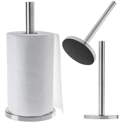Küchenrollenhalter Metall, Handtuchspender, gebürsteter Stahl, 33 cm