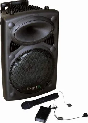 Zdjęcie produktu dla Ibiza Sound PORT12VHF, 350 W, 40 - 20000 Hz, Czarny, Przewodowy i Bezprzewodowy, Prąd przemienny, Bateria, 12 V