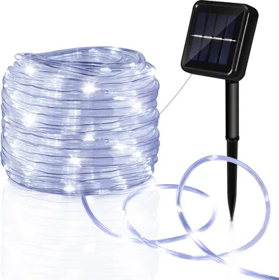 Produktbild von Peviasot Solar Lichtschlauch Draht Garten Lichterkette LED Lichterschlauch-Kaltweiß-10m