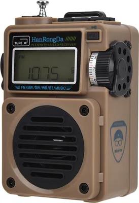 Produktbild von HRD-701 Tragbarer Multimedia-Musikplayer, Vollband-Rundfunk/Bluetooth/TF-Kartenwiedergabe mit Antenne, eingebauter 1000-mAh-Akku, Wüstengelb