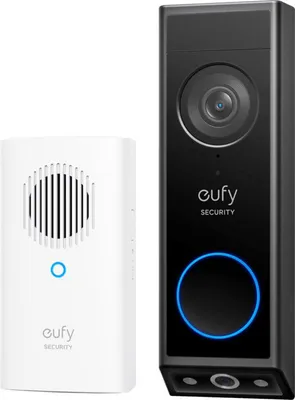 Produktbild von Eufy S340 Video-Türklingel-Set mit kabellosem Lautsprecher, Dual-Kamera, 2K HD, Schwarz