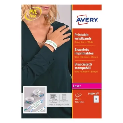 Produktbild von Avery L4000-5 Druckeretikett Weiß Selbstklebendes Druckeretikett