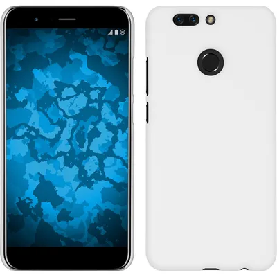 Produktbild von PhoneNatic Case kompatibel mit Huawei Honor 8 Pro - Hülle weiß gummiert Hard-case + 2 Schutzfolien