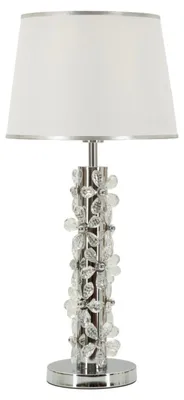 Zdjęcie produktu dla Metalowa lampa stołowa z kwiatami z żywicy ø 35x74 cm