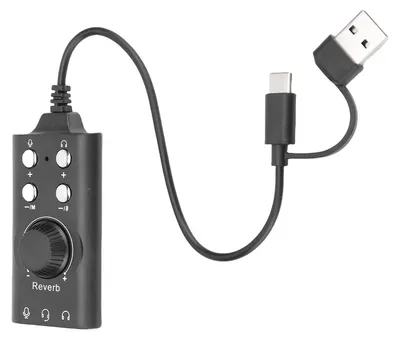 Obrázok produktu pre Externá stereo zvuková karta USB s ovládaním hlasitosti – zvukový adaptér USB na 3,5 mm konektor pre PC, notebooky, stolné počítače a slúchadlá