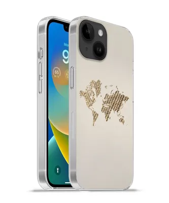 Produktbild von MuchoWow® Handyhülle Schutzhülle Hülle für Apple iPhone 14 - Softcase Weltkarte - Seil - Braun Silikon Softcase Handy Hülle - Mobiltelefonhülle