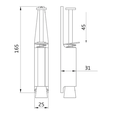 Produktbild von Türfeststeller Bodentürstopper Torstopper Türstopper Schwarz 45mm Hub 165mm Höhe Schwarz