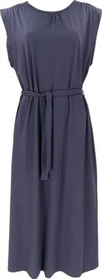 Produktbild von Maxikleid aus Baumwolle, Langes Basic Kleid - Dunkelblau, Damen, Baumwolle(Bio),Elasthan, Größe: S