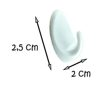 Obrázok produktu pre Háčik biely samolepiaci 2,5cm 9ks