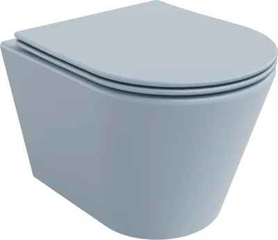 Produktbild von Mexen Rico WC-Schüssel Randlos mit slim Sitz und Absenk-Automatik, duroplast, Blau/Grau matt - 30724069