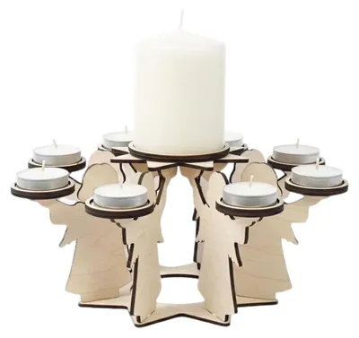 Image de Support en bois pour bougies, idéal pour la décoration festive