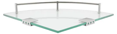 Immagine prodotto di Ripiano angolare in vetro per il bagno - Scaffale da parete per il bagno - Vetro temperato - Monostrato - Adatto per cucina, soggiorno e bagno