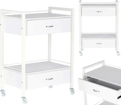 Produktbild von Helfer Friseur Kosmetikwagen Rolltisch zum Färben 87017W zum Schönheitssalon Regal mit Regalen