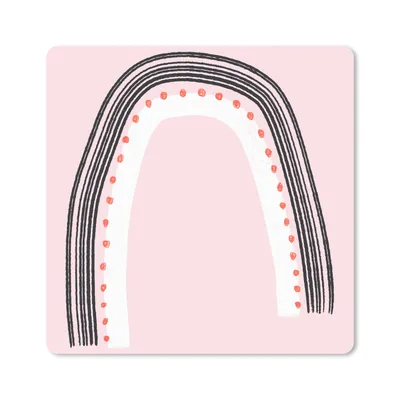 Produktbild von MuchoWow® Mauspad Mousepad Regenbogen - Minimalismus - Rosa 20x20 cm - Mousepads - Maus Mat - Pad - Mausunterlage - Desk Mat - Bureauartikeln