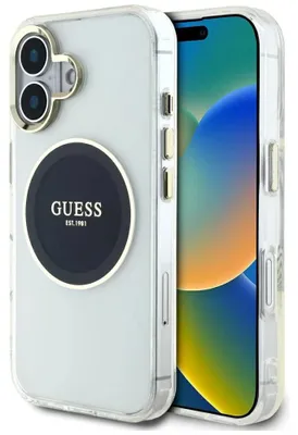 Produktbild von Guess IML Etui MagSafe für iPhone 16 - Schwarz