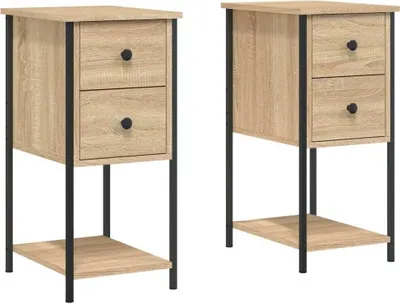 Produktbild von Nachttische 2 Stk. Sonoma-Eiche 32x42x70 cm Holzwerkstoff