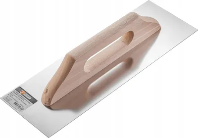 Zdjęcie produktu dla Paca nierdzewna Polax 130×380 mm – gładka powierzchnia, drewniana rączka, do tynków i gładzi