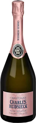 A bottle of Charles Heidsieck Rosé Réserve champagne.