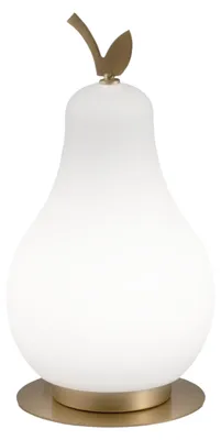 Imagen del producto de Lámpara de mesa Wilma, 8 W, LED integrada, 3000 K, blanco/latón satinado, atenuación mediante sensor táctil, grado de protección IP20, 230 V, diseño de metal y vidrio. Wilma