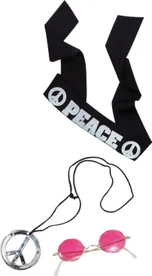 Image de Bristol Novelty Set d'accessoires hippie BN1756 (taille unique) (noir/blanc/argent/violet)