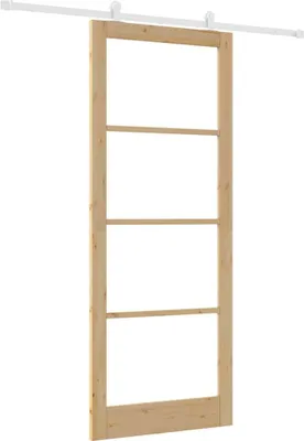 Obrázek produktu pro vidaXL Posuvné dveře ORKDAL přírodní 93 x 232 cm z masivního borového dřeva a skla