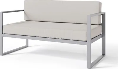 Produktbild von Selsey Dywilly - Garten-Sofa 2-Sitzer, wasserabweisend, grau/graues Gestell