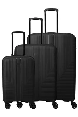 Zdjęcie produktu dla Walizka na kółkach Travelite AIR STRIPE 4-kółkowa, rozmiar L/M, rozszerzona/S, czarna