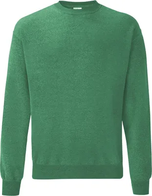 Produktbild von Fruit of the Loom Herren Set-In Sweater Rundhals Pullover Pulli , Größe:L, Farbe:Heather Green