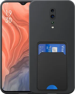 Immagine prodotto di Adatto per Oppo Reno Z Custodia per telefono con supporto per schede in TPU - Custodia flessibile in silicone TPU con slot per schede - Nero - Smartphonics