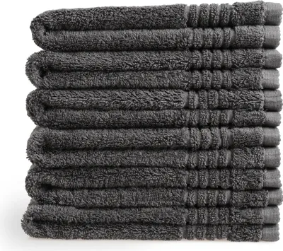 Produktbild von PHLOX PHLOX Supreme Gästehandtücher 30x50 - 6er Set - Schwere Qualität 600 g/m2 - Anthrazit