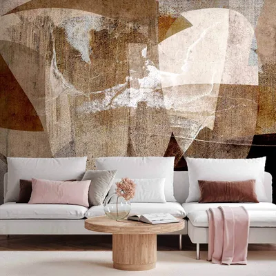 Produktbild von Vlies Fototapete - Geometric abstraction with shapes - composition in brown colours 250x175 cm Muster f-A-10016-a-a