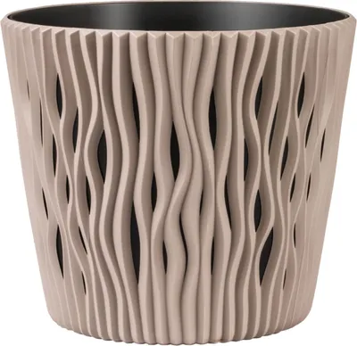 Produktbild von MOKKA Blumentopf beige 22cm Deckel mit Untersetzer + Mokka-Einsatz POLNISCHES PRODUKT