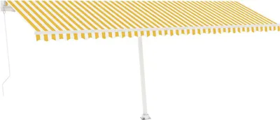 Obrázok produktu pre vidaXL Markíza manuálne výsuvná 600x300 cm žltá/biela