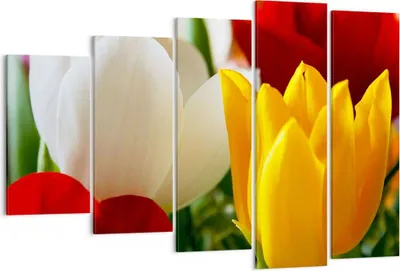 Produktbild von Bild auf Leinwand - Leinwandbild - Tulpen Vase Blumenstrauß - 150x100cm - Wand Bild - Wanddeko - Leinwanddruck - Bilder - Kunstdruck - Wanddekoration - Leinwand bilder - Wandkunst - EG150x100-1366