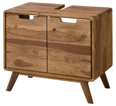 Immagine prodotto di MASSIVMOEBEL24 | Mobile lavabo in legno di sheesham 70x40x60 sabbiato naturale MALMÖ 2 #266