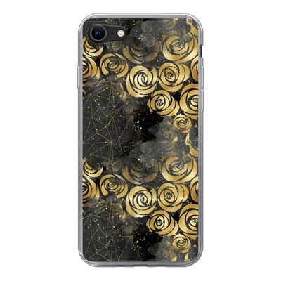 Produktbild von MuchoWow® Handyhülle Schutzhülle Hülle für iPhone 7 Marmor - Gold - Rose - Muster Silikon Softcase Handy Hülle - Kartenhalter