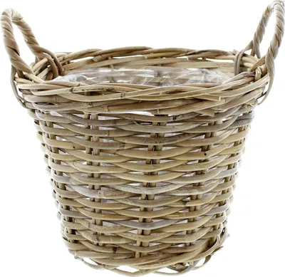Produktbild von Pflanzkorb Rattan klein Ø 30x23cm – Blumentopf
